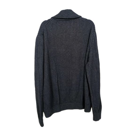 DULUTH TRADING CO Sweater Mens 3XL Dark Grey Brigadier Shawl Collar Wool Blend - Picture 2 of 4